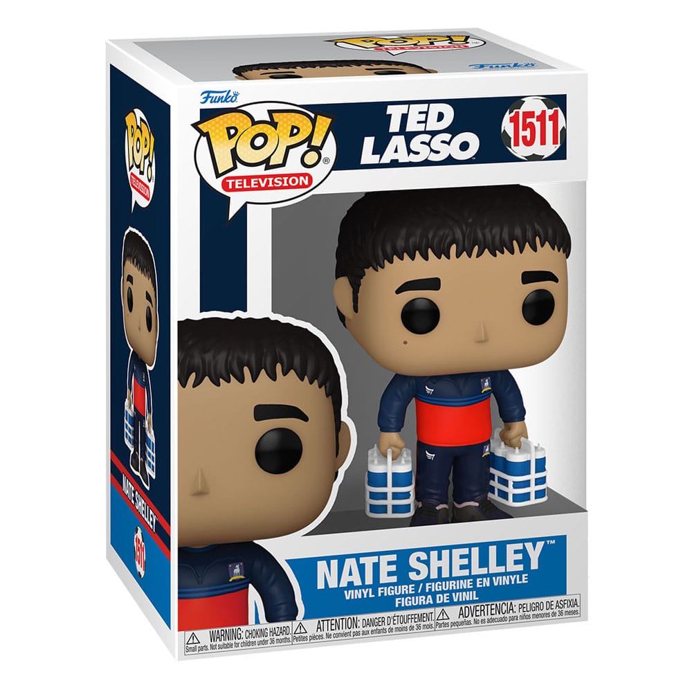 Emballage boîte-fenêtre de la figurine Funko POP! Ted Lasso Nate w/water