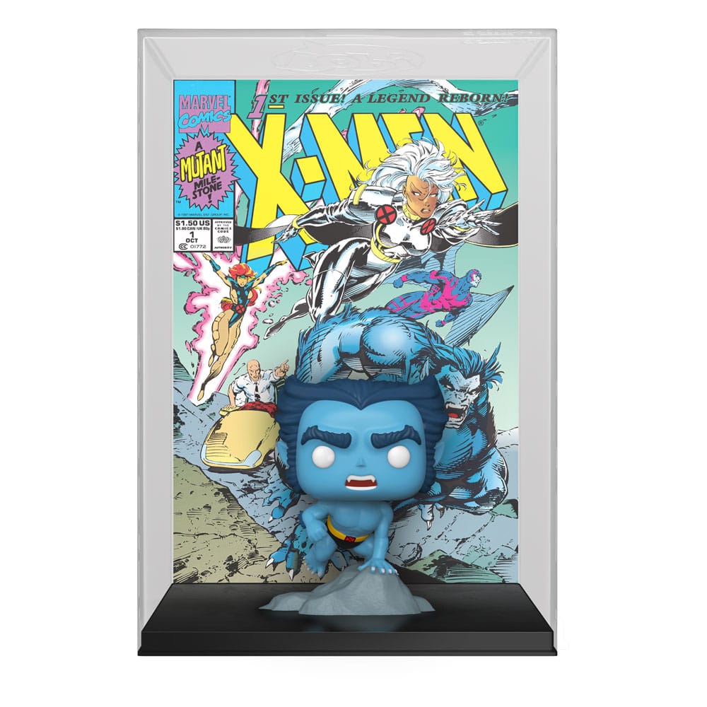 Figurine Funko POP! Marvel X-Men #1 Beast Comic Cover en vinyle 9 cm, vue frontale détaillée.