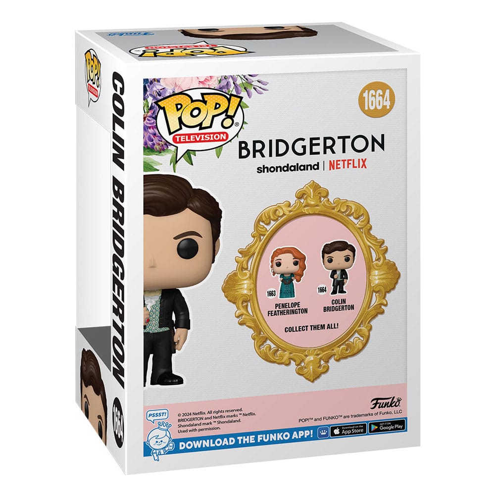 Figurine Funko POP! Colin Bridgerton hors de sa boîte, posée sur un socle