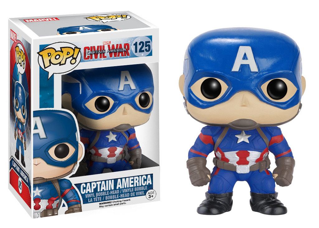 Figurine Funko POP! Captain America Civil War Bobble Head 10 cm en boîte-fenêtre