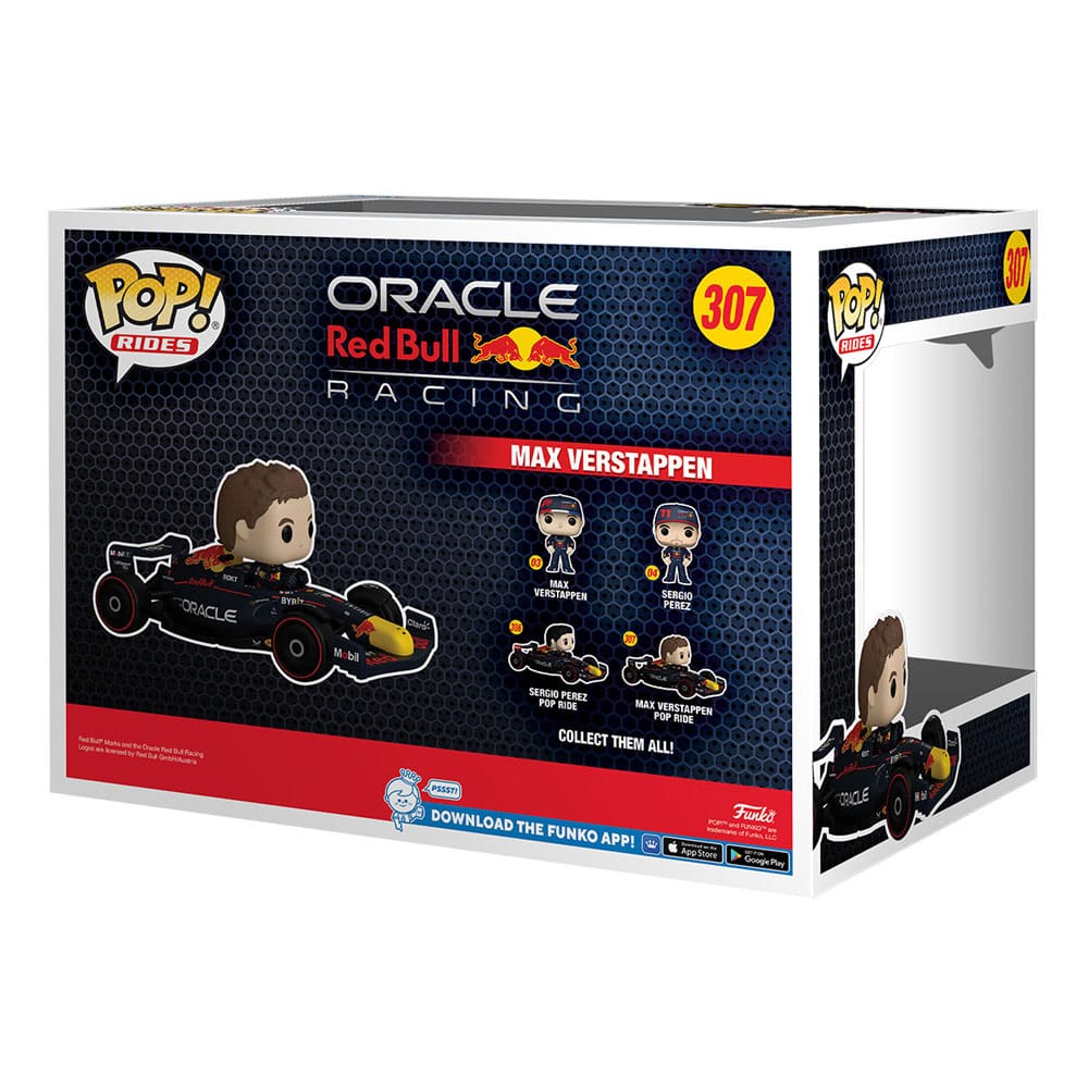Vue latérale de la figurine Funko POP! Rides F1 Max Verstappen 15 cm