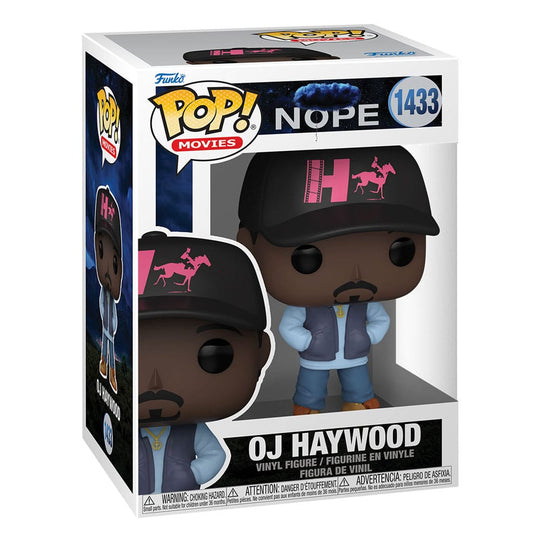 Boîte-fenêtre de la figurine Funko POP! NOPE OJ Haywood, affichant le personnage et le logo Funko.