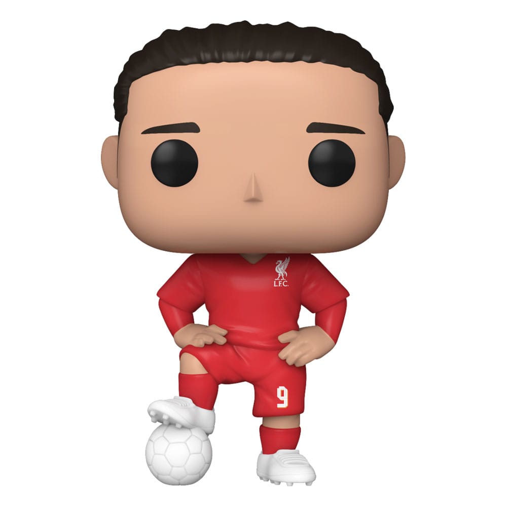 Figurine Funko POP! Darwin Núñez Liverpool FC en vinyle, vue de face, dans sa boîte-fenêtre.