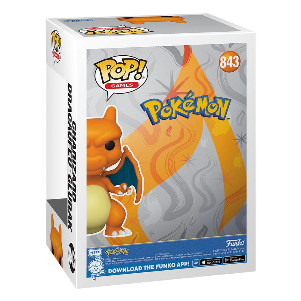 Figurine Funko POP! Dracaufeu (Charizard) en vinyle 9 cm, sur fond neutre