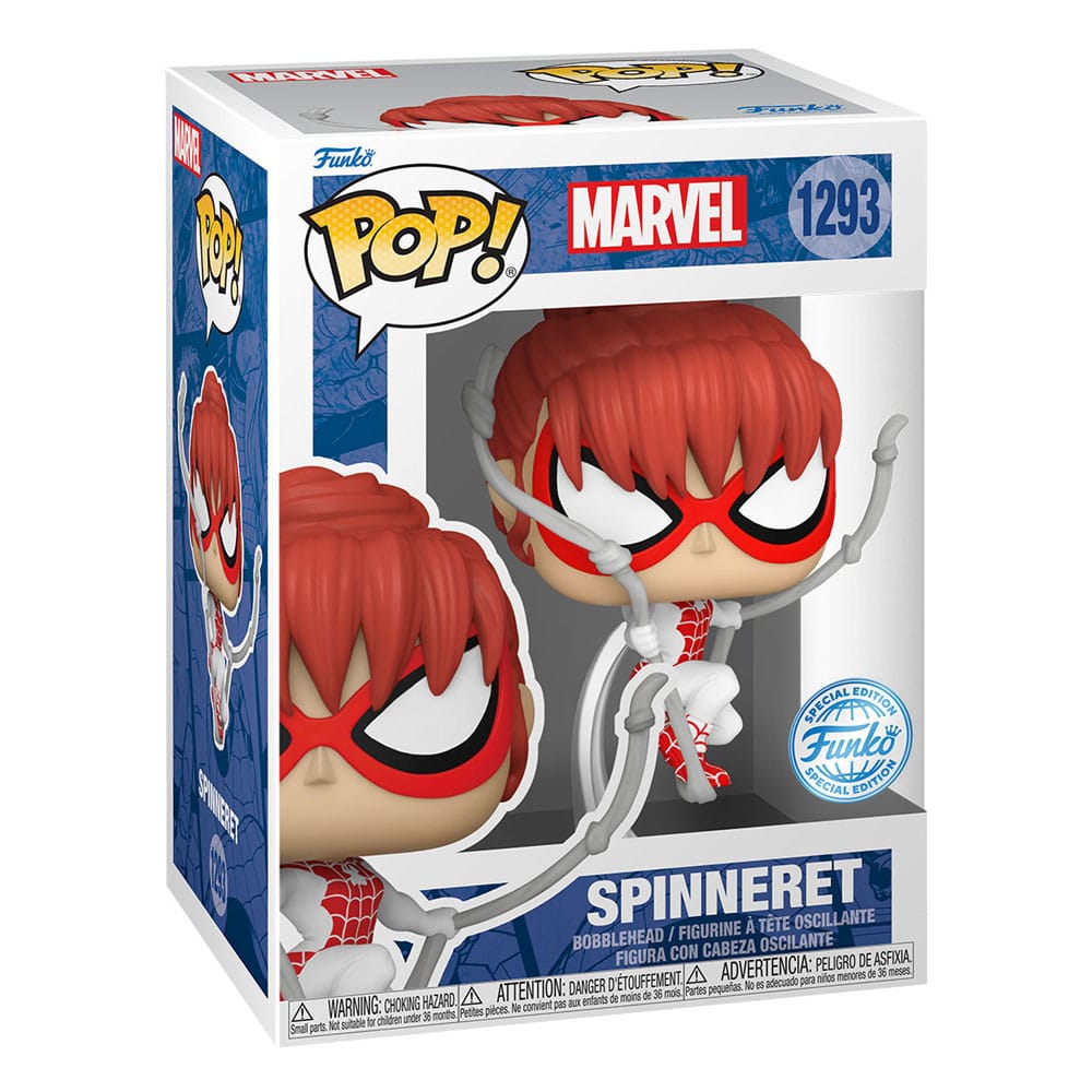Figurine Funko POP! Spinneret Spider-Man Marvel dans sa boîte-fenêtre