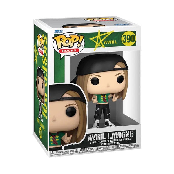 Boîte-fenêtre de la figurine Funko POP! Avril Lavigne Sk8ter Boi, présentant le design.