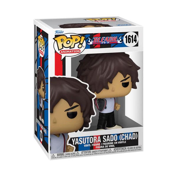 Boîte-fenêtre de la figurine Funko POP! Bleach Yasutora Sado (Chad) avec le personnage visible.