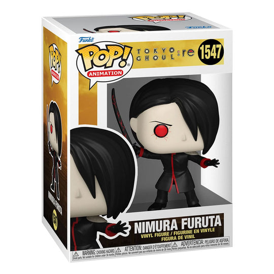 Vue détaillée de la figurine Funko POP! Nimura Furuta dans sa boîte-fenêtre
