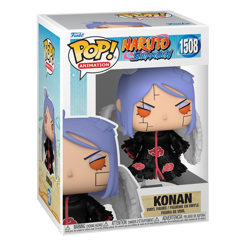 Boîte-fenêtre de la figurine Funko Pop Konan Naruto avec personnage visible