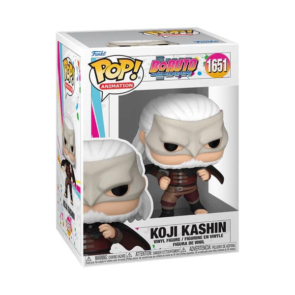 Boîte-fenêtre de la figurine Funko POP Koji Kashin Boruto, affichant le personnage
