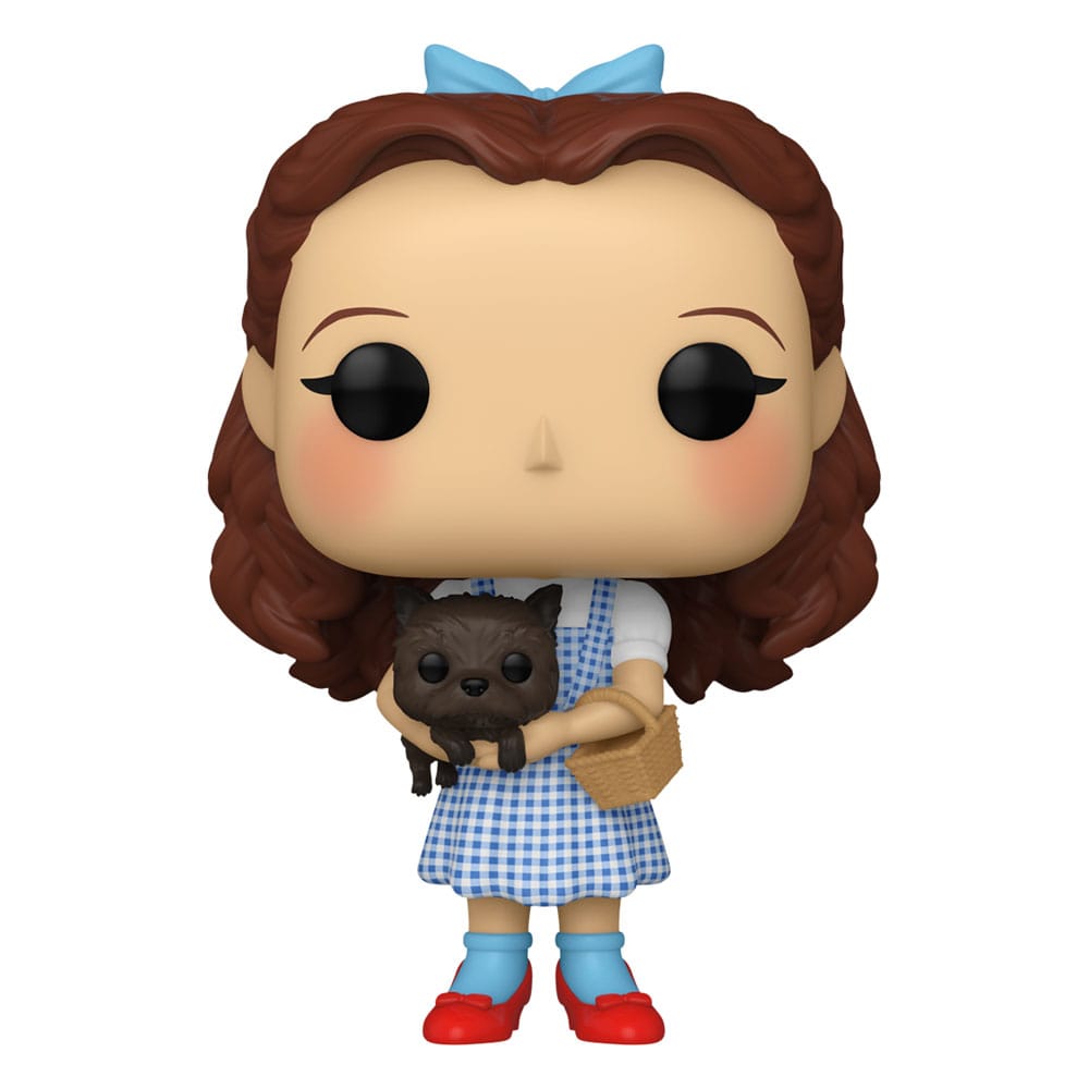 Figurine Funko POP! Dorothy avec Toto du Magicien d'Oz, vue de face dans sa boîte-fenêtre.