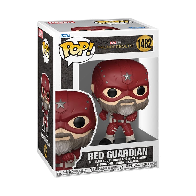 Boîte-fenêtre de la figurine Funko POP! Red Guardian, vue de face