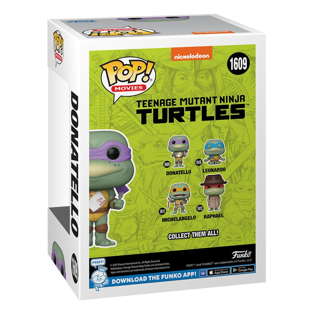 Boîte-fenêtre de la figurine Funko POP! Movies Donatello, prête à exposer