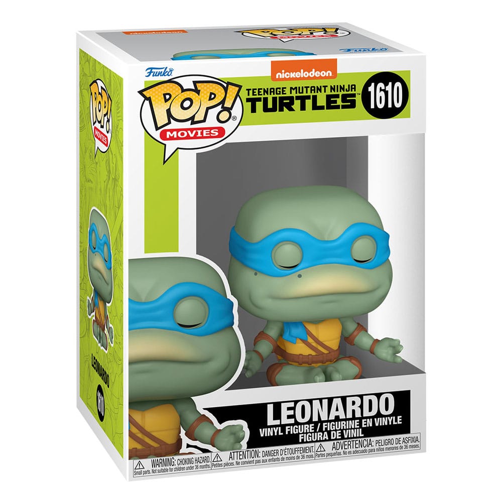 Figurine Funko POP! Leonardo (Méditant) des Tortues Ninja dans sa boîte-fenêtre.