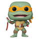 Figurine Funko POP! Michelangelo Tortues Ninja avec nunchakus saucisses vue de face