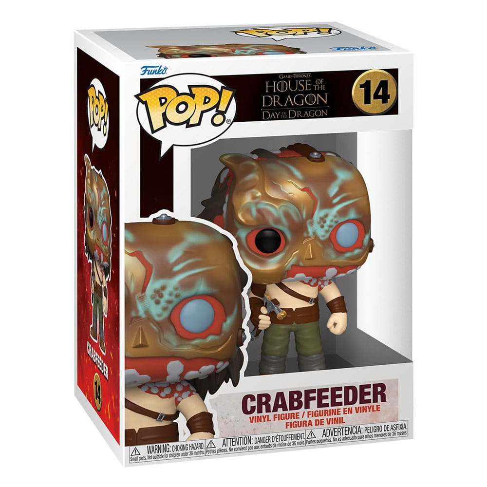 Vue de côté de la figurine Funko POP! Crabfeeder avec sa boîte-fenêtre