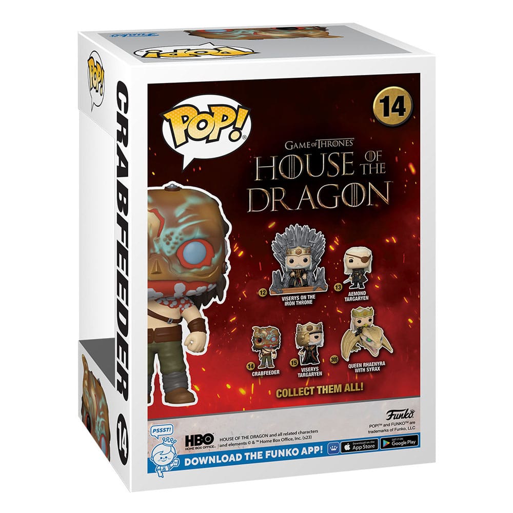 Figurine Funko POP! Crabfeeder hors de sa boîte, montrant les détails du masque