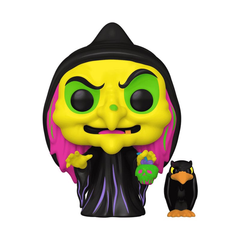 Figurine Funko POP! Reine Maléfique déguisée avec corbeau Black Light exclusive Blanche-Neige