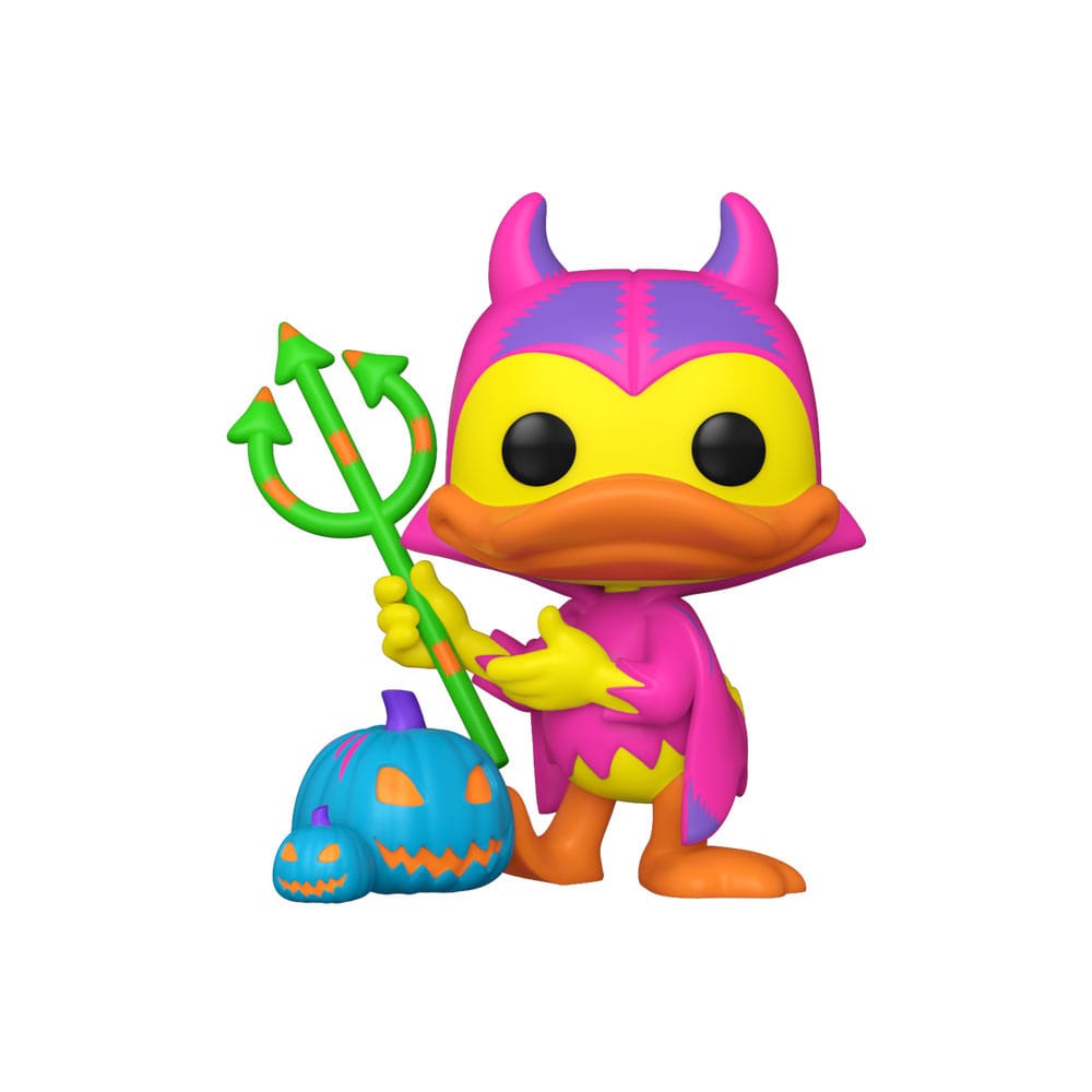 Funko Pop! Devil Donald Blacklight sous lumière UV, couleurs vives