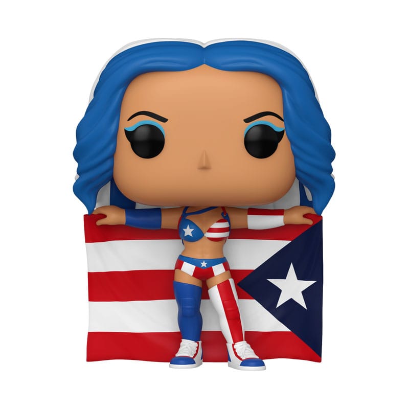 Figurine Funko POP! WWE Zelina Vega en vinyle, vue de face dans sa boîte-fenêtre.