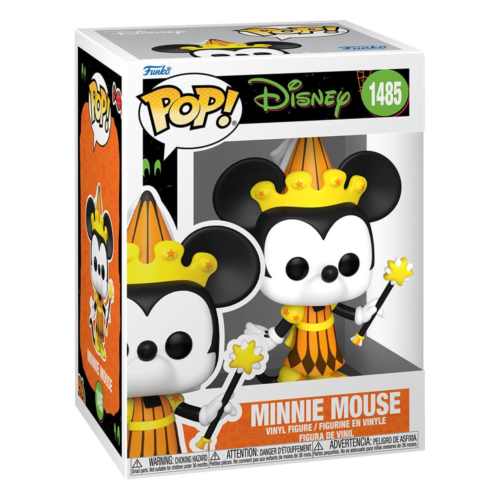 Boîte-fenêtre de la figurine Funko POP! Disney Halloween Minnie, montrant le personnage.
