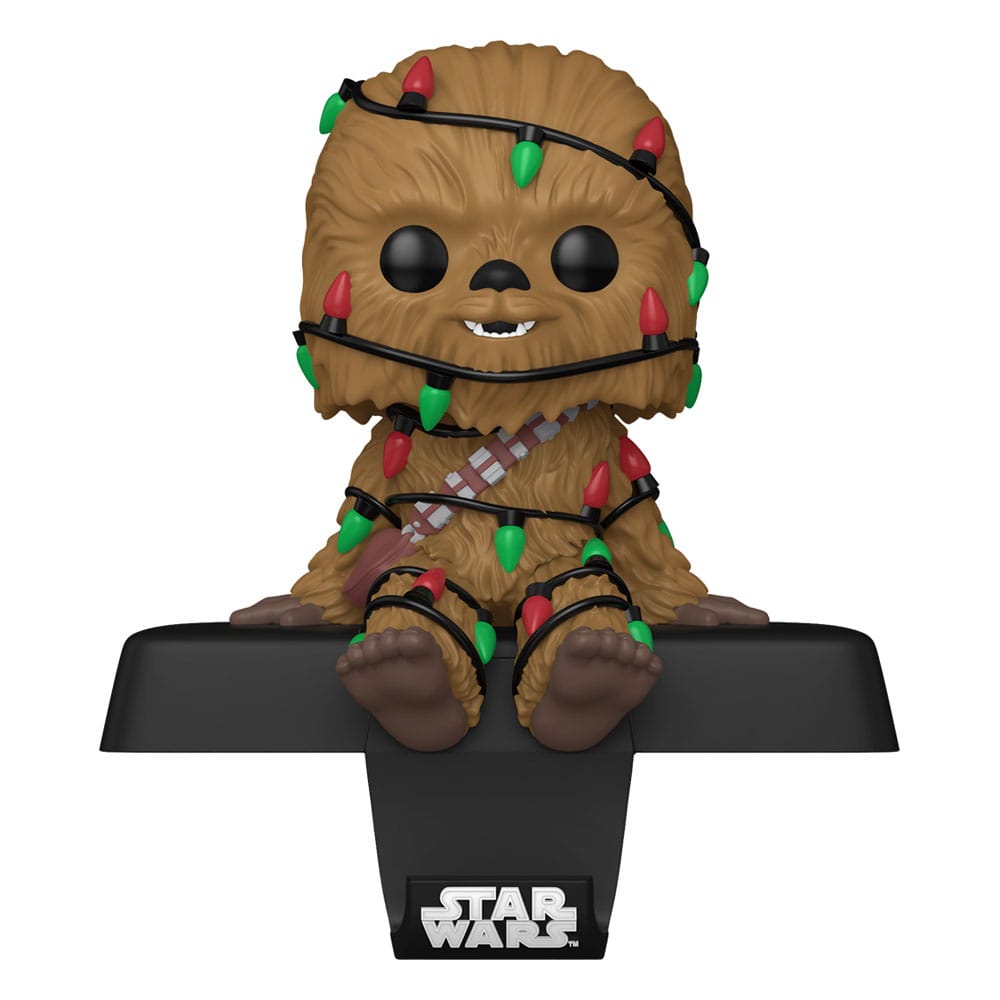 Figurine Funko POP! Star Wars Chewbacca Edge-Sitter de 9 cm, vue de face, prête à s'accrocher.