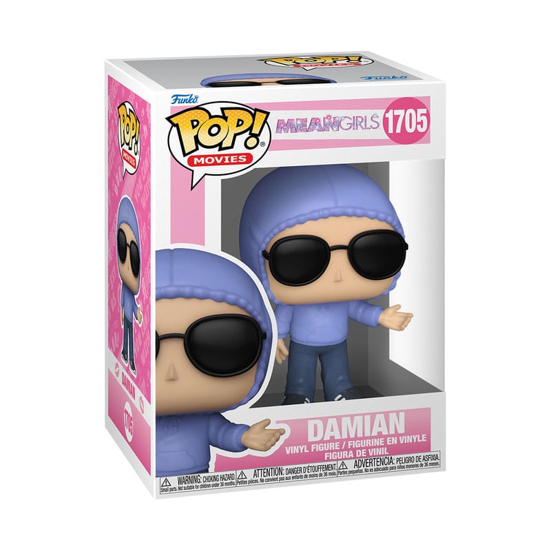Boîte-fenêtre de la figurine Funko POP! Damian Mean Girls avec le personnage visible