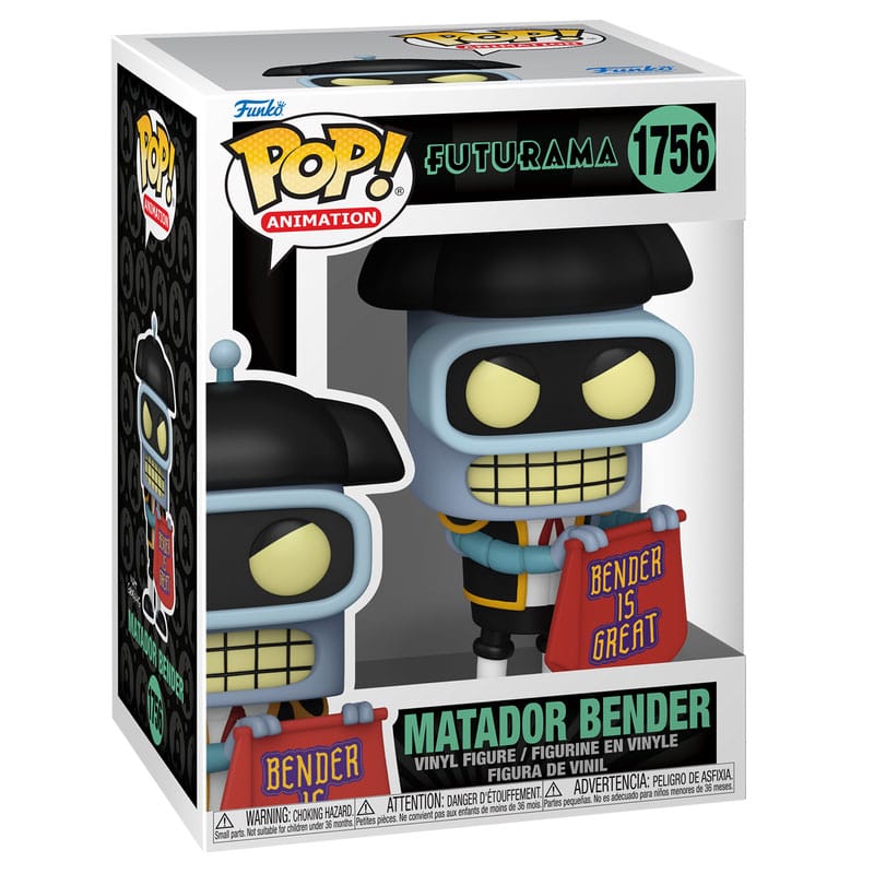 Funko Pop Bender Matador dans sa boîte-fenêtre officielle
