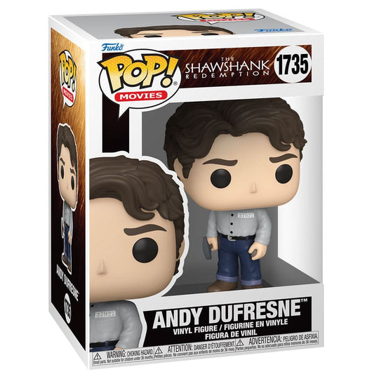 Boîte-fenêtre de la figurine Funko POP! Andy Dufresne Les Évadés, montrant le personnage et le logo