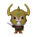 Figurine Funko POP! Helm Hammerhand du Seigneur des Anneaux : La Guerre des Rohirrim, détails de l'armure et du casque.