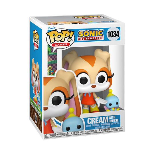 Boîte-fenêtre de la figurine Funko POP! Sonic Cream & Cheese, vue de face