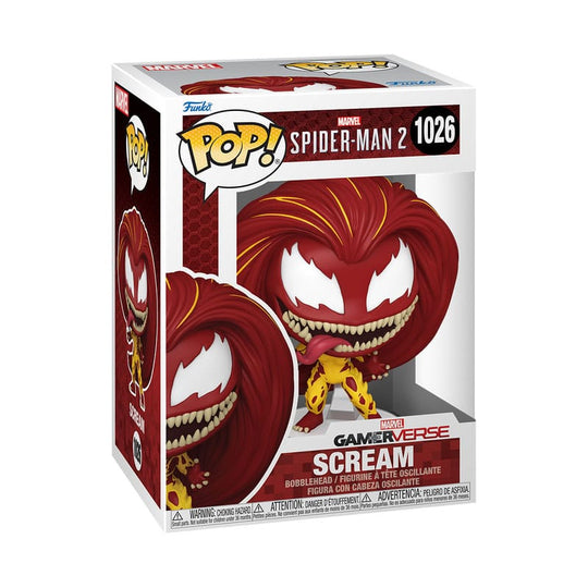 Boîte-fenêtre de la figurine Funko POP! Scream Spiderman 2 montrant le personnage