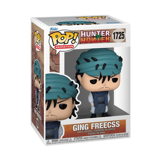 Boîte-fenêtre de la figurine Funko POP! Ging Freecss Hunter x Hunter, montrant le personnage.