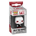 Gros plan détaillé sur un porte-clés Funko Pocket POP! Billy the Puppet en vinyle