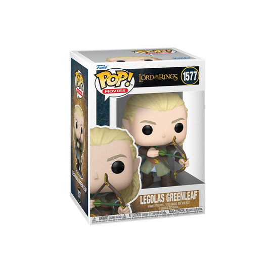 Boîte-fenêtre de la figurine Funko POP Legolas SdA, montrant le personnage et le logo