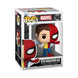 Détail de la figurine Funko POP! Spider-Man/Peter Parker dans sa boîte-fenêtre