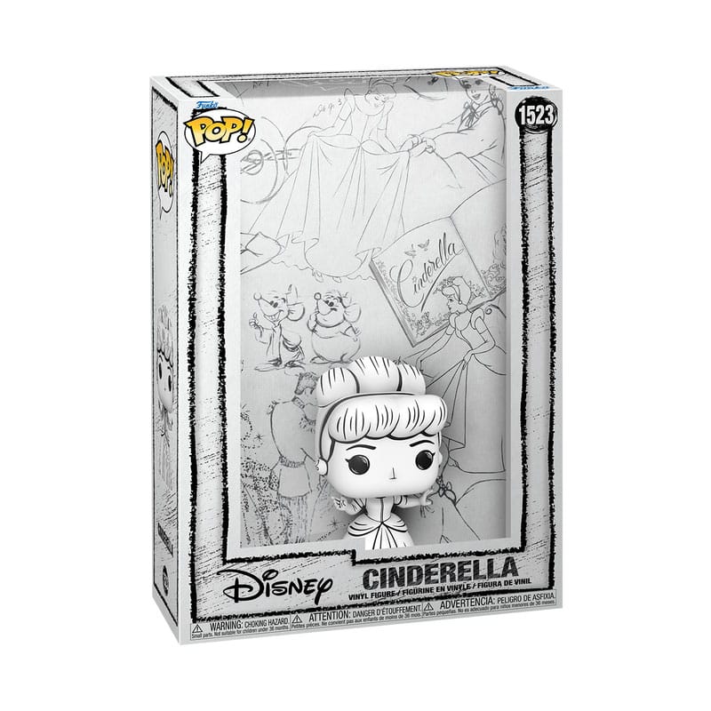 Boîte-fenêtre de la figurine Funko POP! Cendrillon Sketched Comic Cover, montrant la figurine et l'illustration de fond.