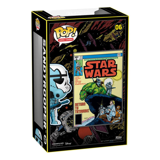 Détail de la figurine Funko POP! Stormtrooper Comic Cover #31 avec son socle