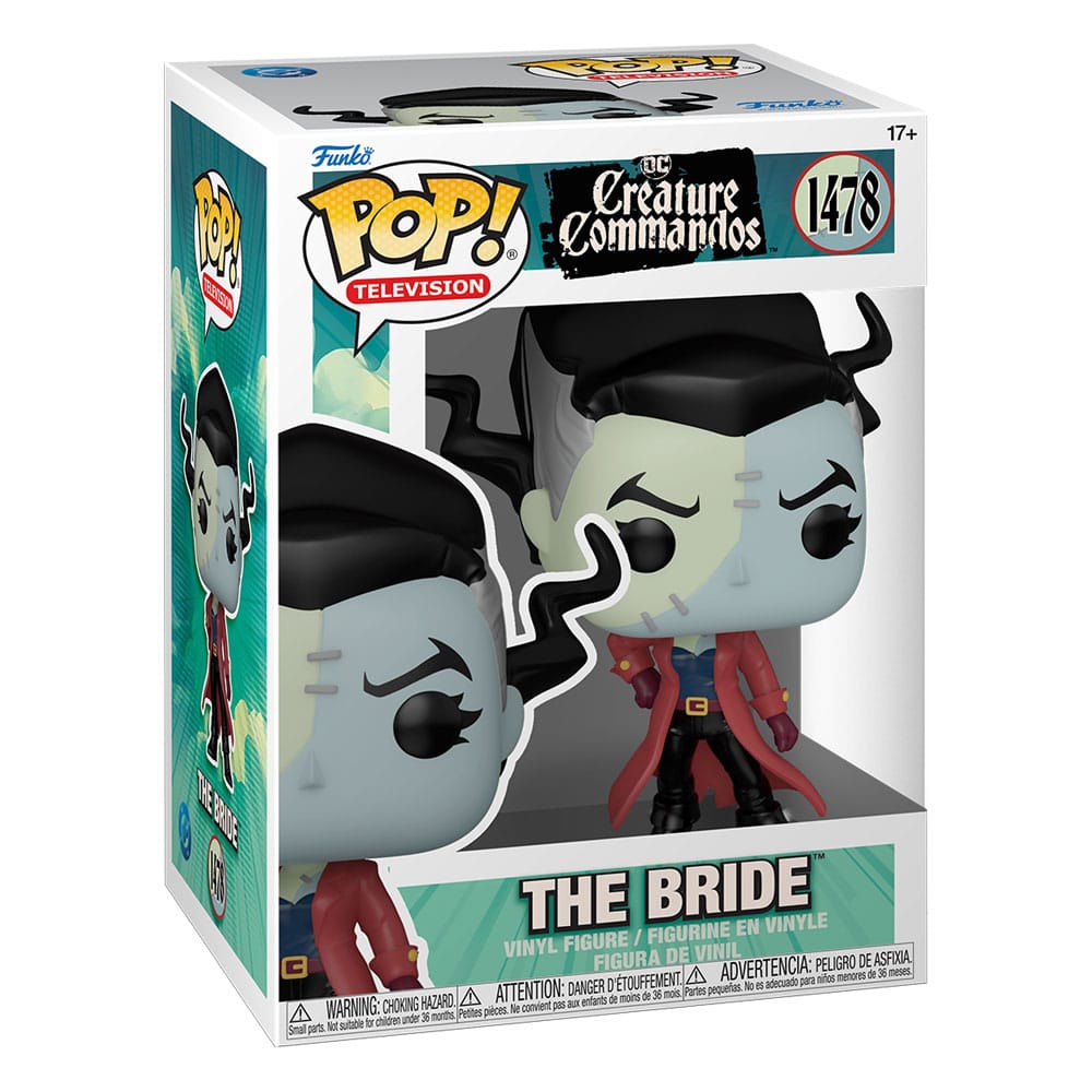 Boîte-fenêtre de la figurine Funko POP! The Bride Creature Commandos avec la figurine à l'intérieur