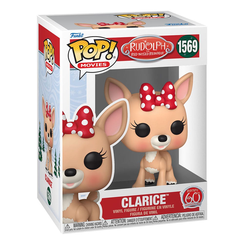 Figurine Funko POP! Clarice de Rudolph, hors de sa boîte, posée sur une surface.