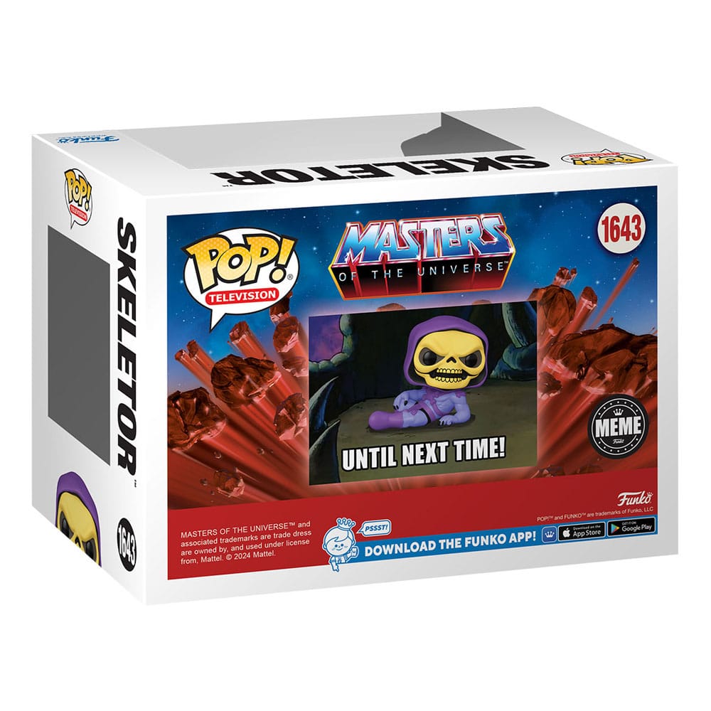 Détail de la figurine Funko POP! Skeletor (Meme) 9 cm, prête à être exposée