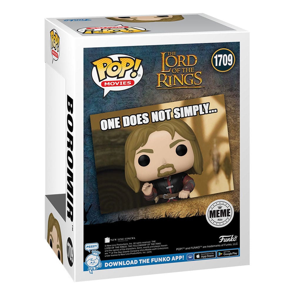 Détail de la figurine Funko POP! Boromir (Meme) avec son épée et son bouclier