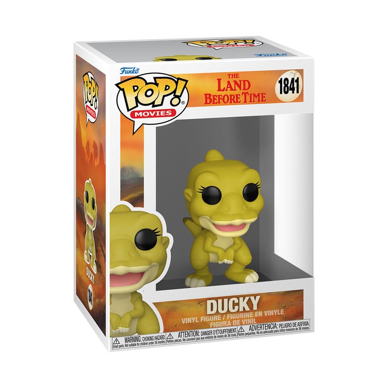 Emballage boîte-fenêtre de la figurine Funko POP Ducky Le Petit Dinosaure