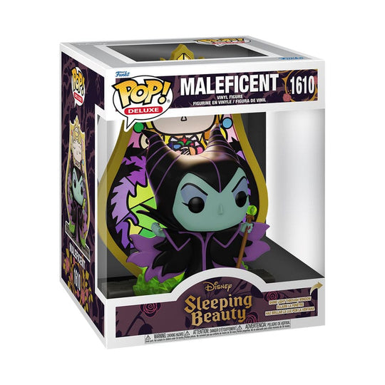 Boîte-fenêtre de la figurine Funko POP! Deluxe Maléfique (Verre) Disney