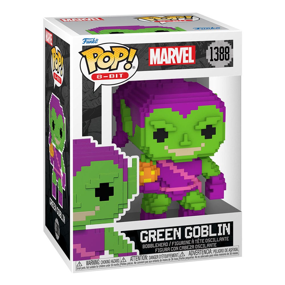 Détail de la figurine Funko POP! Green Goblin 8-Bit en vinyle