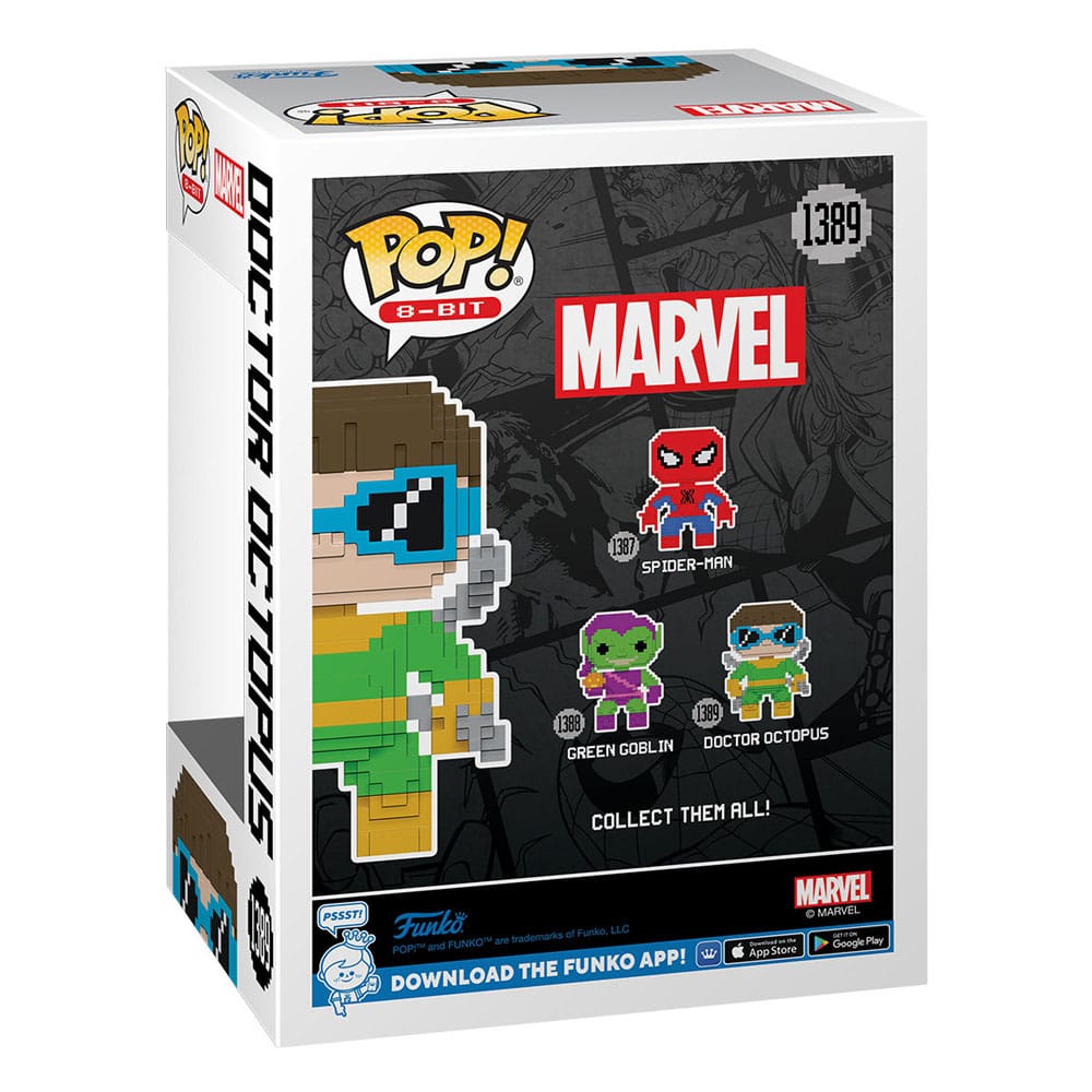 Détail de la figurine Funko POP! Marvel 8-Bit Doc Ock, design pixelisé
