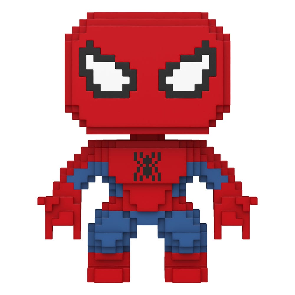 Figurine Funko POP! 8-Bit Spider-Man de face, détails pixelisés