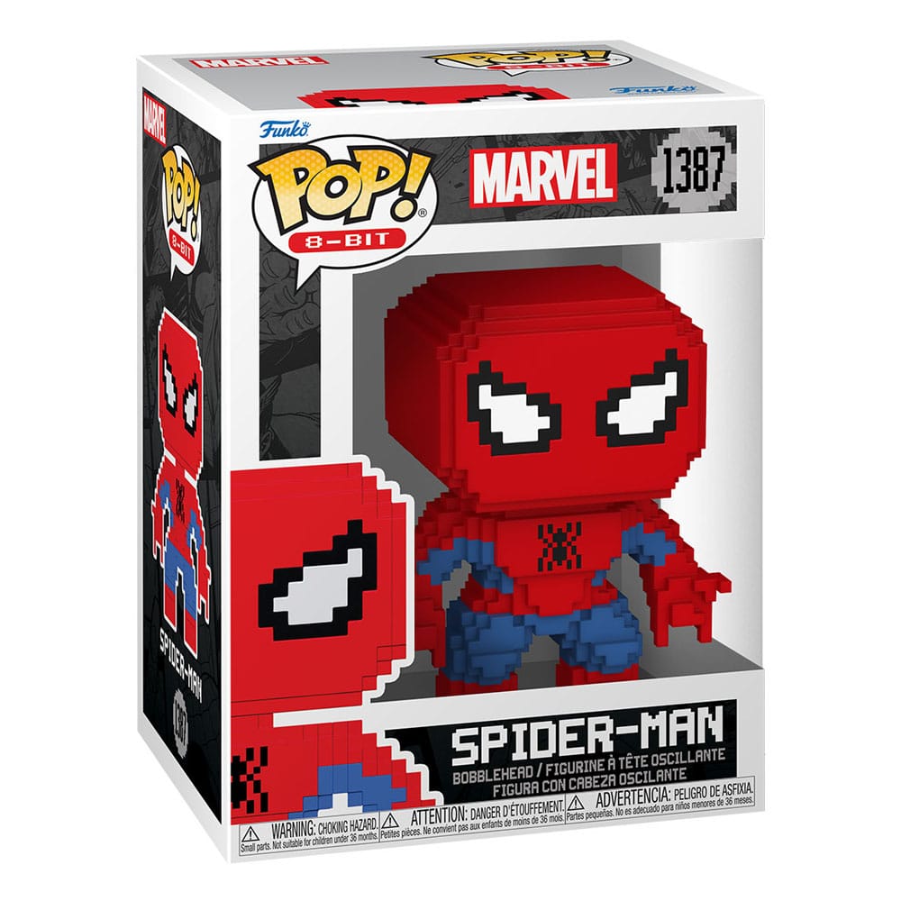 Figurine Funko POP! 8-Bit Spider-Man en boîte-fenêtre, vue d'ensemble