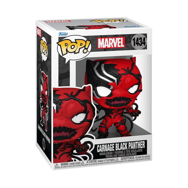 Détail de la figurine Funko POP! Black Panther Carnageized hors de sa boîte
