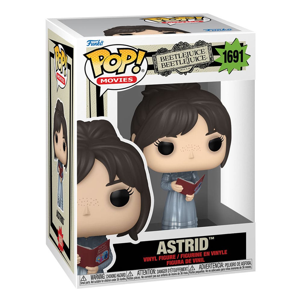 Détail de la figurine Funko POP! Astrid de Beetlejuice 2, hors de sa boîte